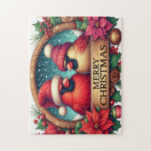 Prettig kerstfeest Kardinalen Legpuzzel (Verticaal)