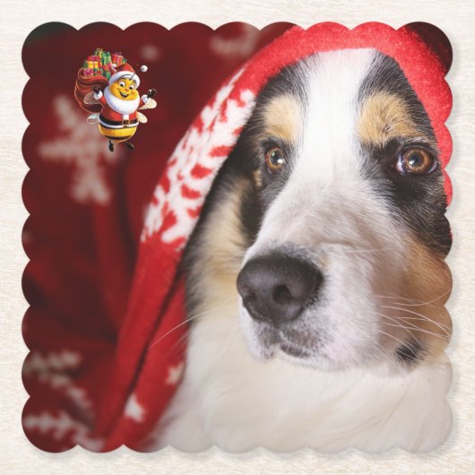 Prettig kerstfeest kartonnen onderzetters (Voorkant)
