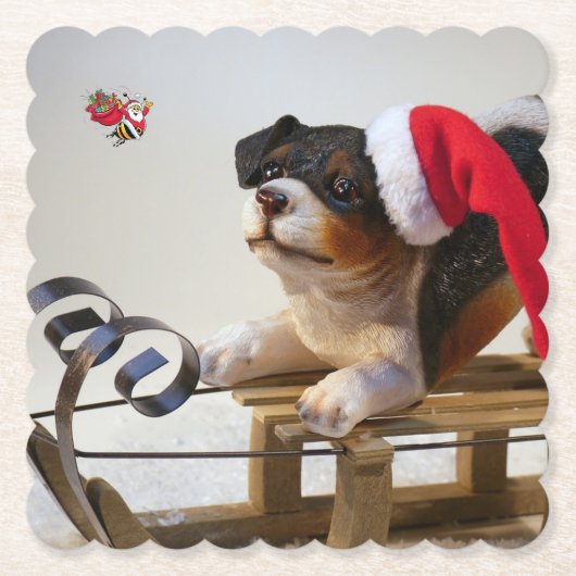 Prettig kerstfeest kartonnen onderzetters (Voorkant)