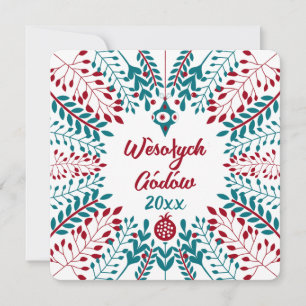 Prettig kerstfeest, Kashubian Kaszubi Prettig Kers Feestdagenkaart