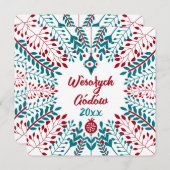 Prettig kerstfeest, Kashubian Kaszubi Prettig kers Feestdagenkaart (Voorkant / Achterkant)