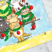 Prettig kerstfeest kat ansichtkaart briefkaart