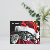 Prettig kerstfeest Kat Feestdagenkaart (Staand voorkant)