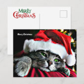 Prettig kerstfeest Kat Feestdagenkaart (Voorkant / Achterkant)