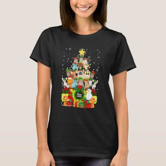 Prettig kerstfeest Katten Boom Kerstmis Ca T-shirt (Voorkant)