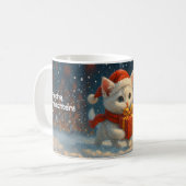 Prettig kerstfeest - Katten cadeau mok (Voorkant links)
