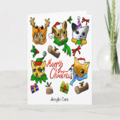 Prettig kerstfeest Katten Kaart (Voorkant)