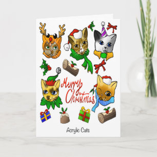 Prettig kerstfeest Katten Kaart