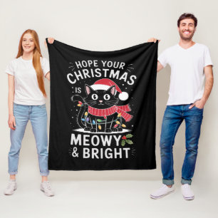Prettig Kerstfeest, katten Kerstmis Fleece Deken