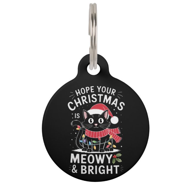 Prettig Kerstfeest, katten Kerstmis Huisdierpenning (Voorkant)