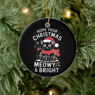 Prettig Kerstfeest, katten Kerstmis Keramisch Ornament