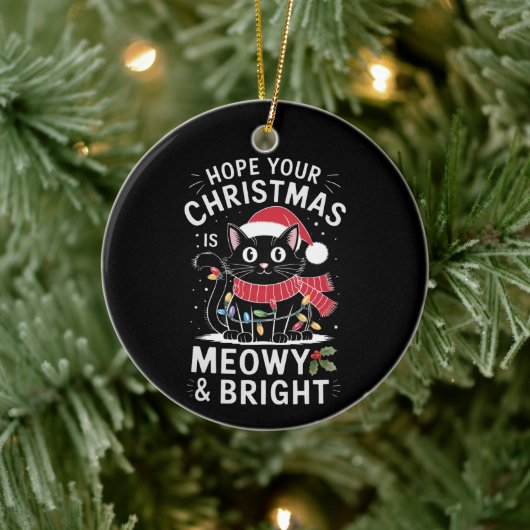 Prettig Kerstfeest, katten Kerstmis Keramisch Ornament (Boom)