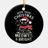 Prettig Kerstfeest, katten Kerstmis Keramisch Ornament (Voorkant)