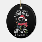 Prettig Kerstfeest, katten Kerstmis Keramisch Ornament (Links)