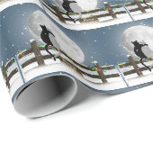 Prettig kerstfeest Katten op een winterhek Cadeaupapier (Rol Hoek)