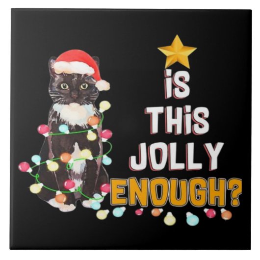 Prettig kerstfeest katten tegeltje (Voorkant)