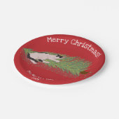 Prettig kerstfeest! Katten versus Kerstboom Hollid Papieren Bordje (Gekanteld)