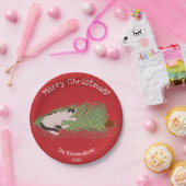 Prettig kerstfeest! Katten versus Kerstboom Kerstv Papieren Bordje (Feest)