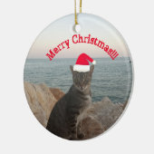 Prettig kerstfeest kattenliefhebber keramisch ornament (Links)