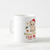 Prettig kerstfeest kattenmoeder koffiemok (Voorkant links)