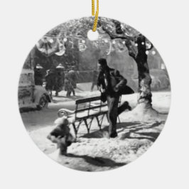 Prettig kerstfeest keramisch ornament