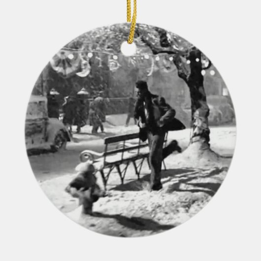 Prettig kerstfeest keramisch ornament (Voorkant)