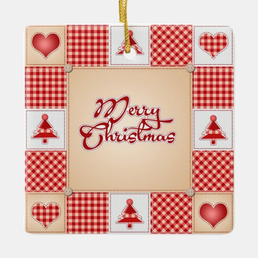 Prettig kerstfeest keramisch ornament (Voorkant)