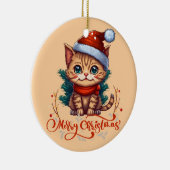 Prettig kerstfeest keramisch ornament (Rechts)