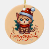 Prettig kerstfeest keramisch ornament (Voorkant)