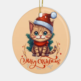 Prettig kerstfeest keramisch ornament