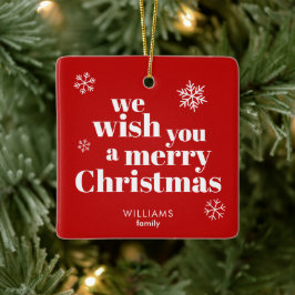 Prettig kerstfeest keramisch ornament