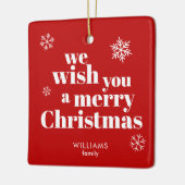 Prettig kerstfeest keramisch ornament (Links)