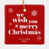 Prettig kerstfeest keramisch ornament (Voorkant)
