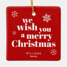 Prettig kerstfeest keramisch ornament