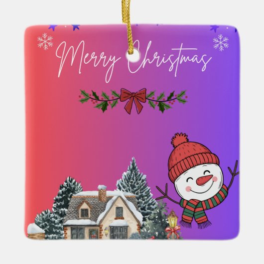 Prettig kerstfeest keramisch ornament (Voorkant)
