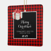 Prettig kerstfeest keramisch ornament (Links)