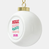 Prettig kerstfeest keramische bal ornament (Rechts)