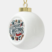 Prettig Kerstfeest Keramische Bal Ornament (Rechts)