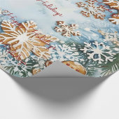 Prettig kerstfeest kerst gingerkoek cadeaupapier (Hoek)