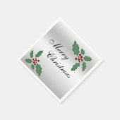 "Prettig kerstfeest" Kerst Hulst & Bessen Servetten (Hoek)