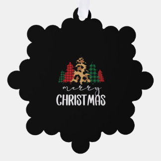 Prettig kerstfeest Kerst Svg Luipaard Boom Ornament Kaart