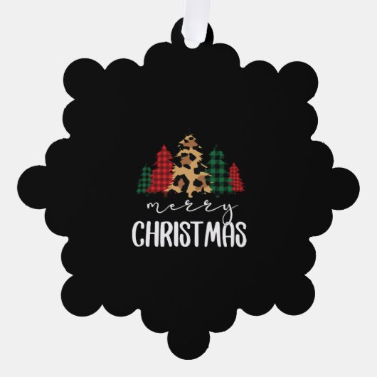 Prettig kerstfeest Kerst Svg Luipaard Boom Ornament Kaart (Voorkant)