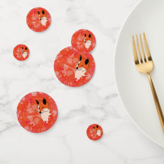 prettig kerstfeest, kerst,vos,bloemen, natuur, confetti