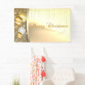 Prettig kerstfeest ,Kerstballen,Nep goud Spandoek (Insitu)