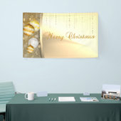 Prettig kerstfeest ,Kerstballen,Nep goud Spandoek (Beurs)