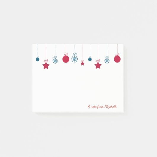 Prettig Kerstfeest, Kerstballen-Personalisatie Post-it® Notes (Voorkant)