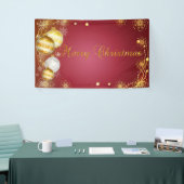 Prettig kerstfeest ,Kerstballen,Rood Spandoek (Beurs)