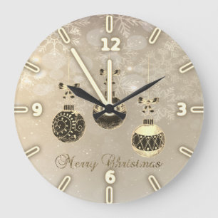Prettig Kerstfeest,Kerstballen, Sneeuwvlokken Grote Klok