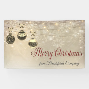 Prettig Kerstfeest,Kerstballen, Sneeuwvlokken Spandoek
