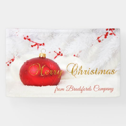 Prettig kerstfeest, Kerstballen Spandoek (Horizontaal)